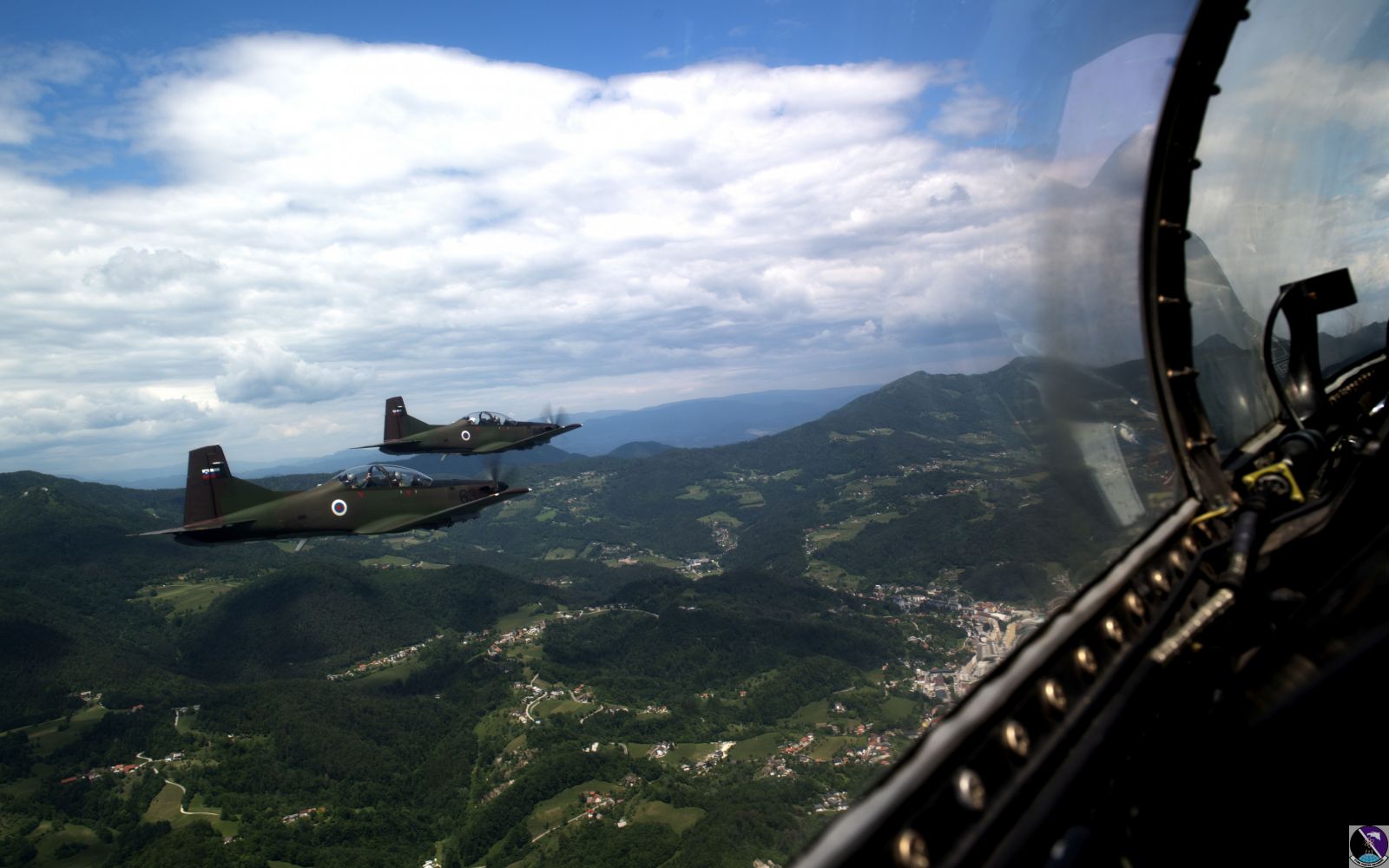 F-16 Fighting Falcons Fly over Slovenia